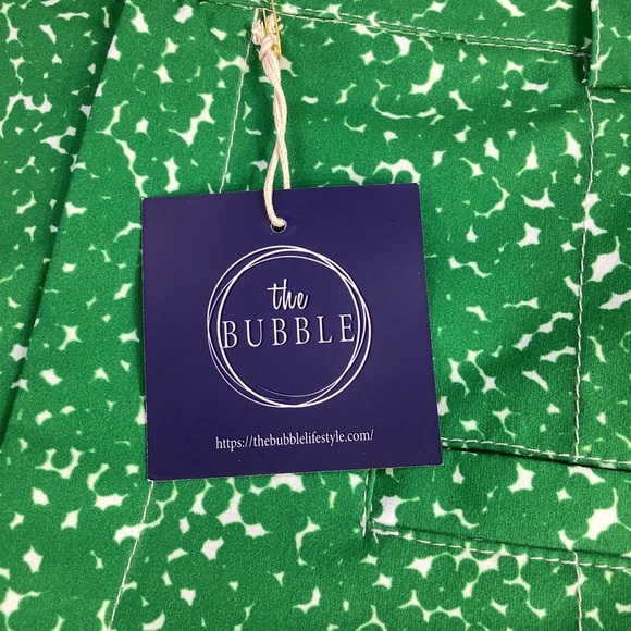 The Bubble Green &‎ White Print Performance Shorts - Moisture Wicking NWT - Picture 2 of 16